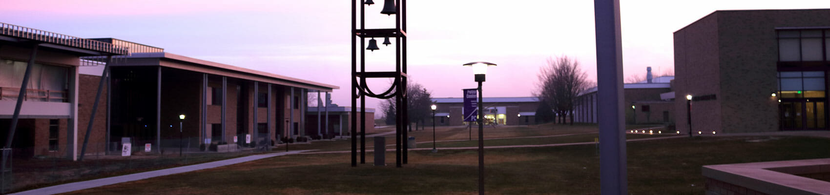central campus quad at sunrise