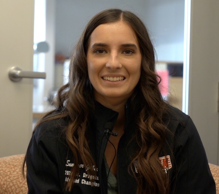 Student Summer Gibson, drag racer in her free time, is on track to graduate from Jackson College at 17.