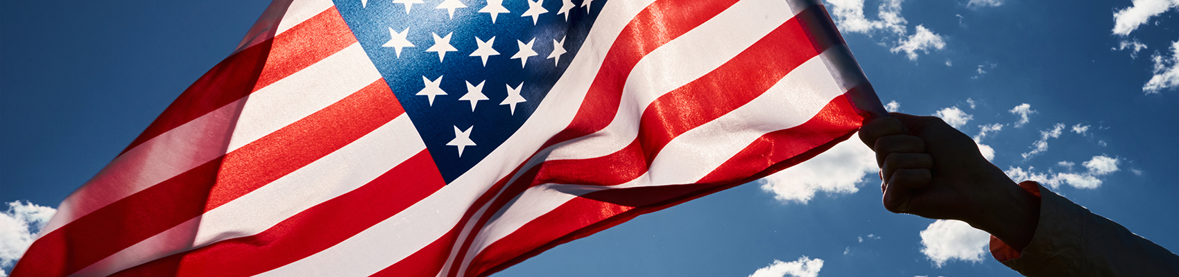 American flag waving in the wind