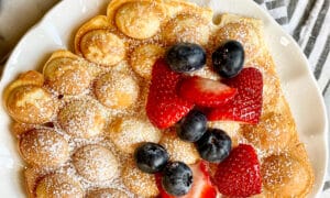 Fruit on top of waffles