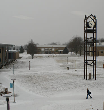 jackson college central mall in winter