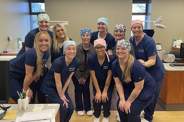 dental hygiene students in group