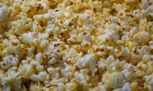 close up of popcorn