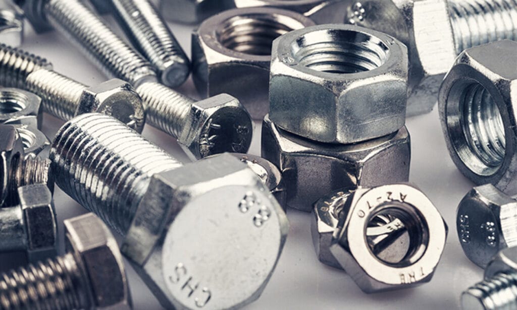 close up photo of nuts and bolts.
